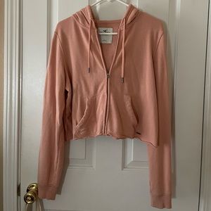 Large Hollister Peachy/Pink Zip Up